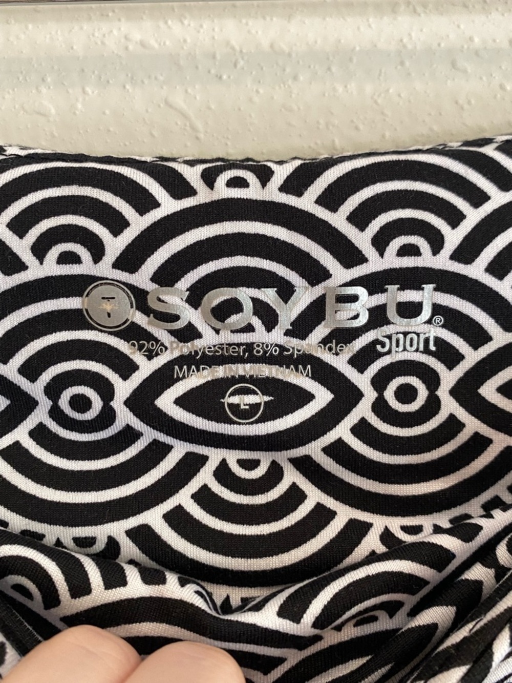 Soybu Sport Skirt Sz Large Black & White Geometric Scallop Print Athletic Sporty - Picture 2 of 8